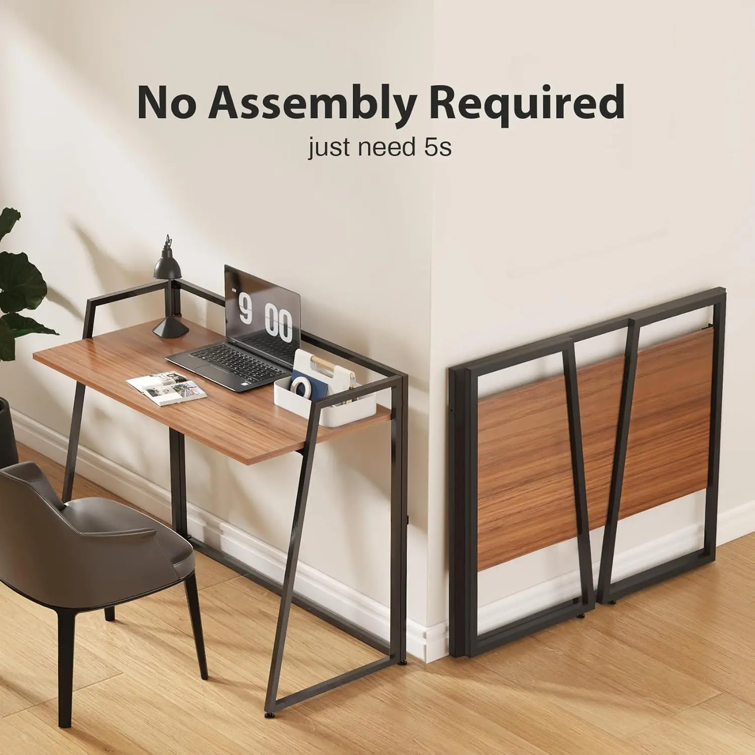 Desk Home Office Small Folding Computer Desk Table for Small Spaces Study Writing Work, Portable, Easy to Fold Up or Down