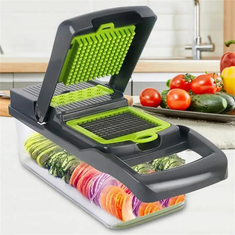 Vegetable Cutter Fruit Slicer Shredders Carrot Grater Chopper 7 In 1 Gadgets Slicer Peeler Drain Basket Kitchen Accessories Tool