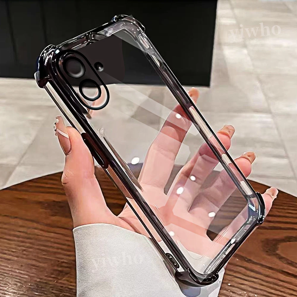 Capa de telefone preta transparente para samsung galaxy a17 5g a07 4g clera traseira macia tpu capa protetora preta câmera círculo phonecase