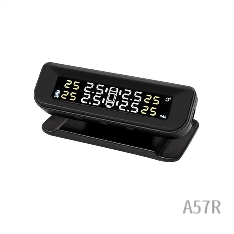 

7R-Wireless Solar TPMS Car Tire Pressure Alarm Monitor System Spare Parts Display Temperature Warning With 4 External Sensors