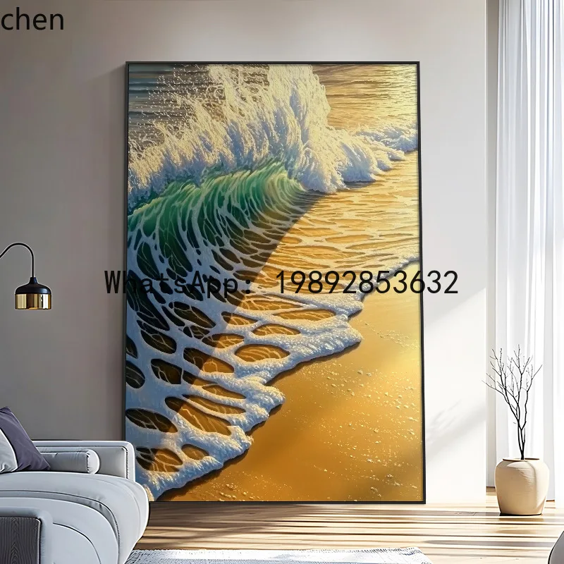 pure hand painted ocean waves oil painting for living room hallway decorative art