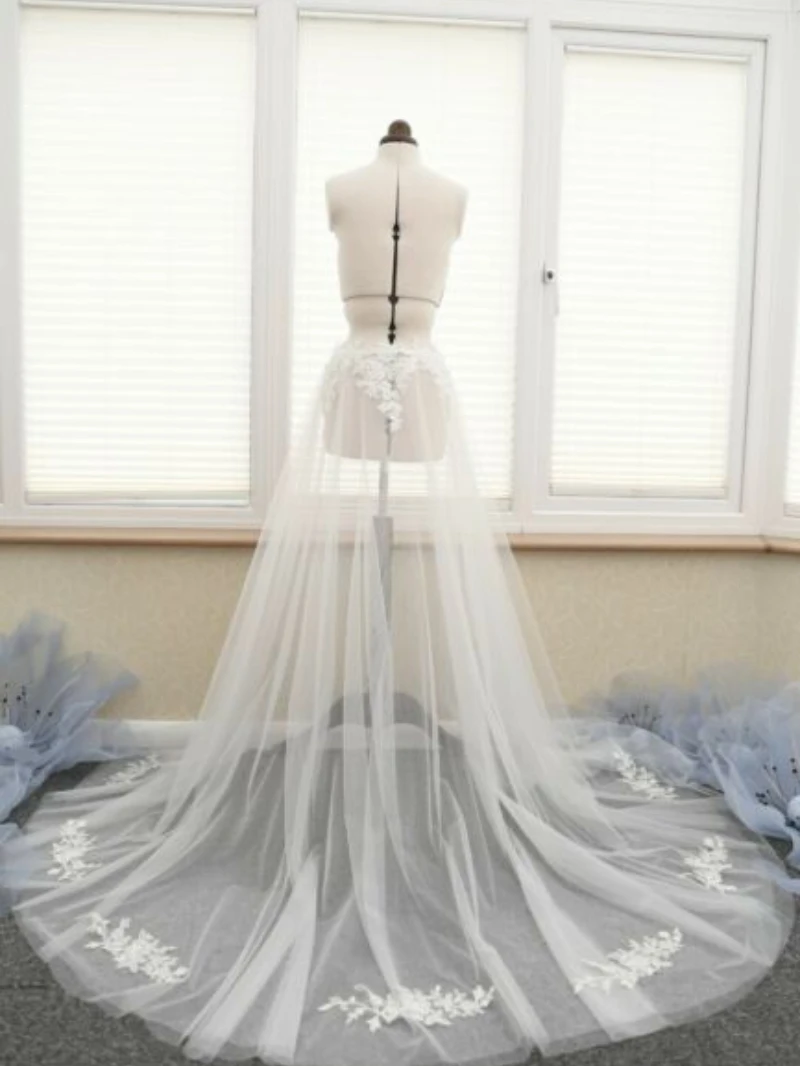 Removable train/Detachable Wedding dress train Detachable Cathedral Wedding Train tulle skirt wedding accessories custom size