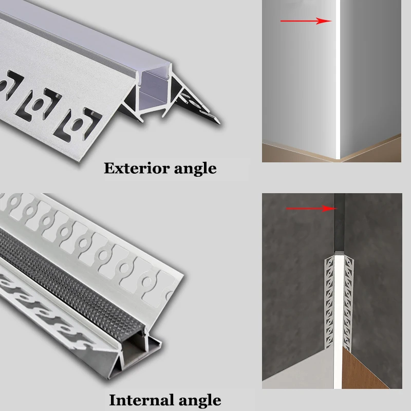 1M Aluminum Led Profile Recessed Led Bar Strip diffuser Channel Holder for Ceiling Wall Decor Linear lights Indirect Lighting