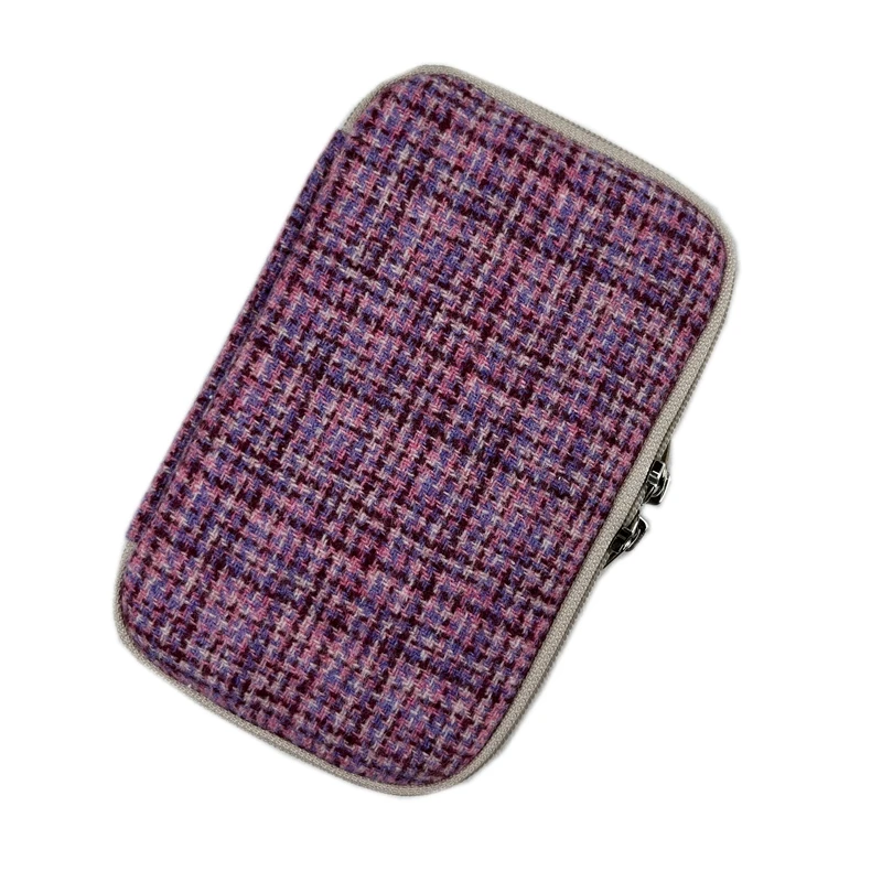 

Premium Handmade Wool Felt Pen Bag Craft Steel Pen Case Multi-compartment Portable Wool Felt Zipper Bag Purple