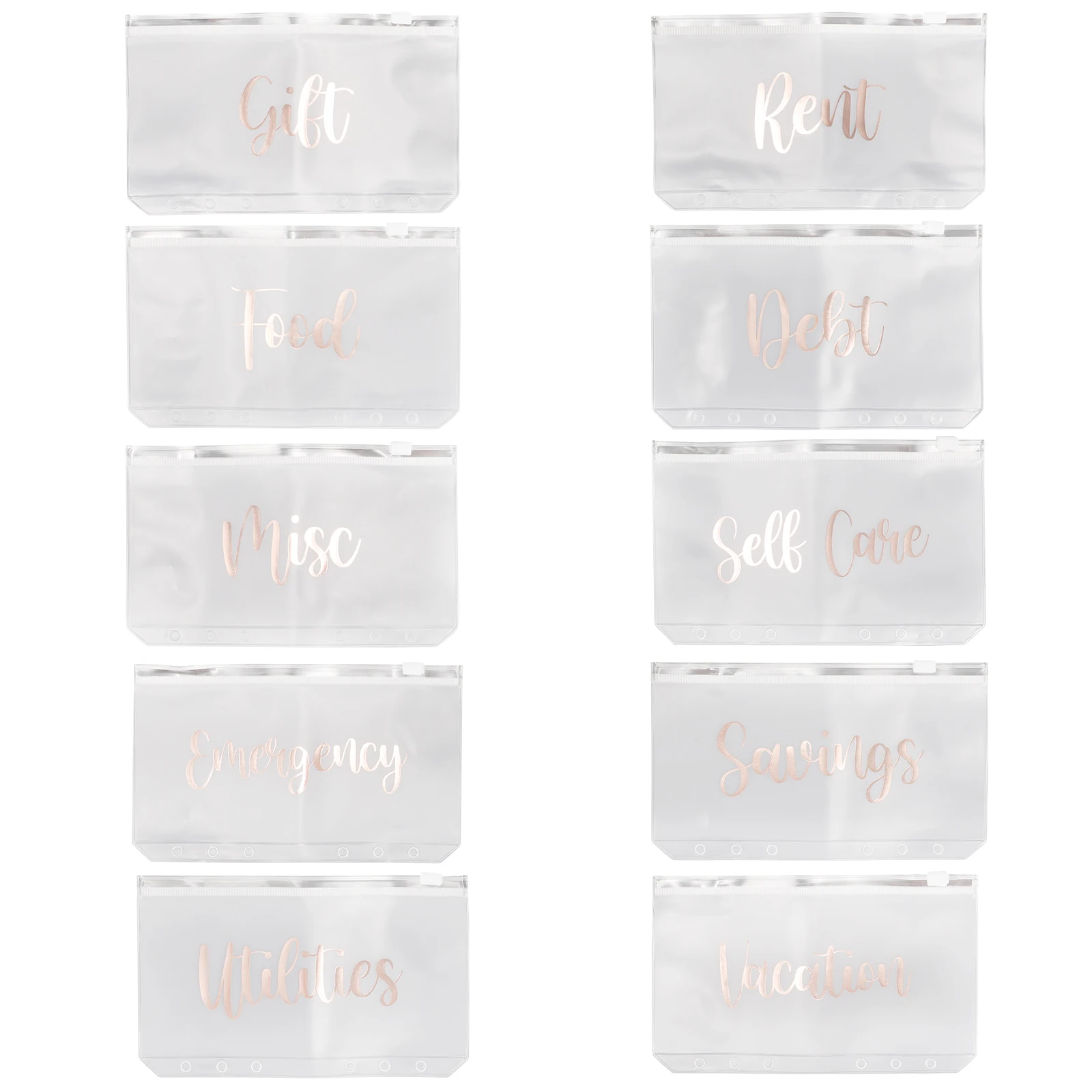 

10pcs 6-Hole Binder Pockets Plastic Punched Storage Pouches For Office Supplies Thick Document File Pocket Budget Cash Organizer