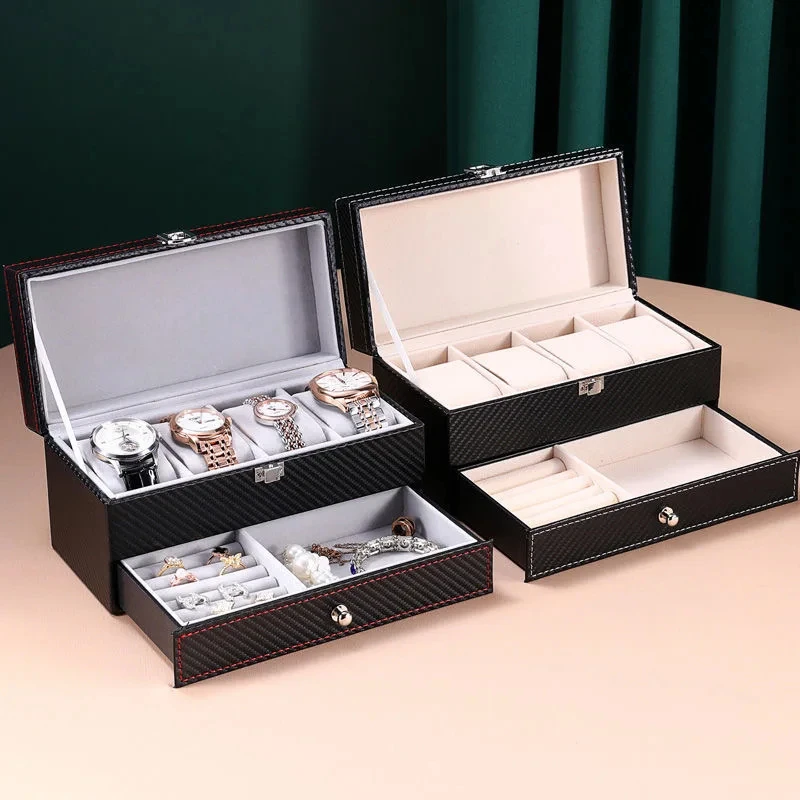 

Leather Multi-Purpose Home Storage Box Small Objects Organizer Watch Case Glasses Storage Gift Box