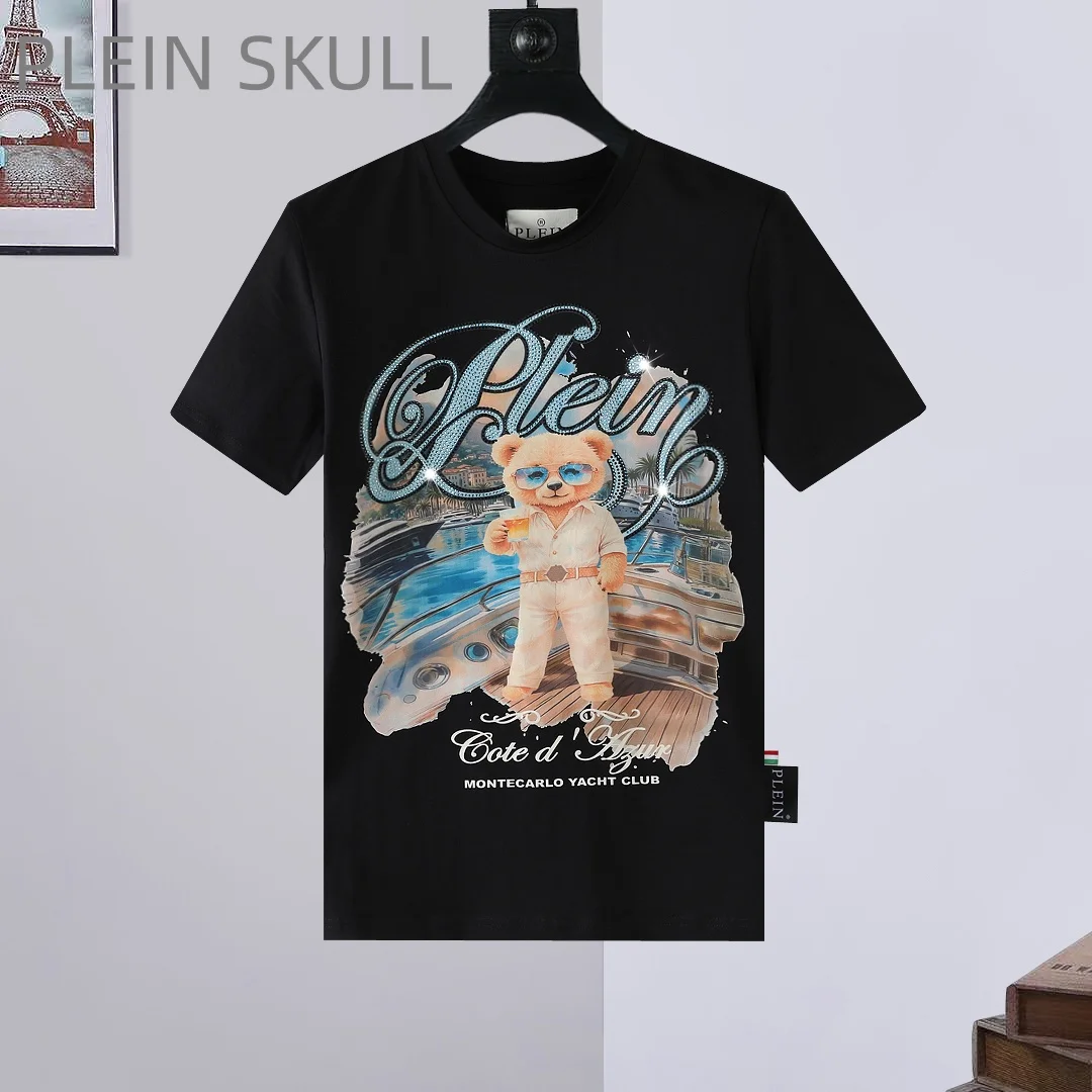 Plein Skull Trendy Brand Men's Short Sleeve Classic Spring and Summer Breathable Thin Running Top Outdoor Casual Fitness T-shirt