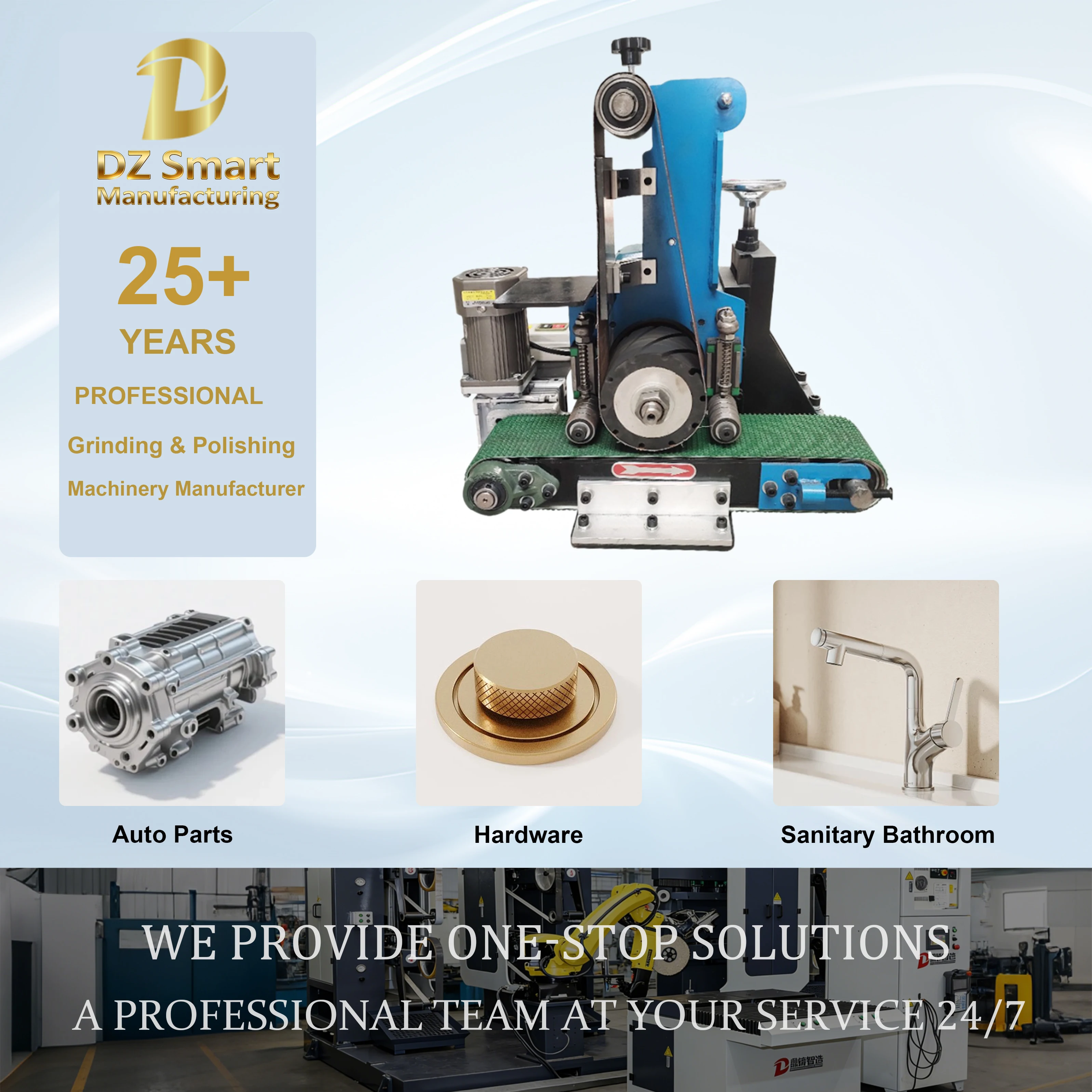 DZ High Torque Professional Double Head Benchtop Manual Grinding Polishing Machine Mirror Shiny Finish Long Service Polishing