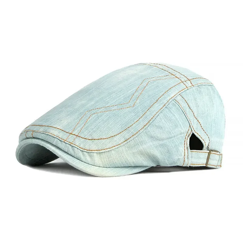 Berretti da strillone con ricamo linea denim Four Seasons Berretto con visiera piatta Cappelli da berretto da pittore per uomo e donna 142