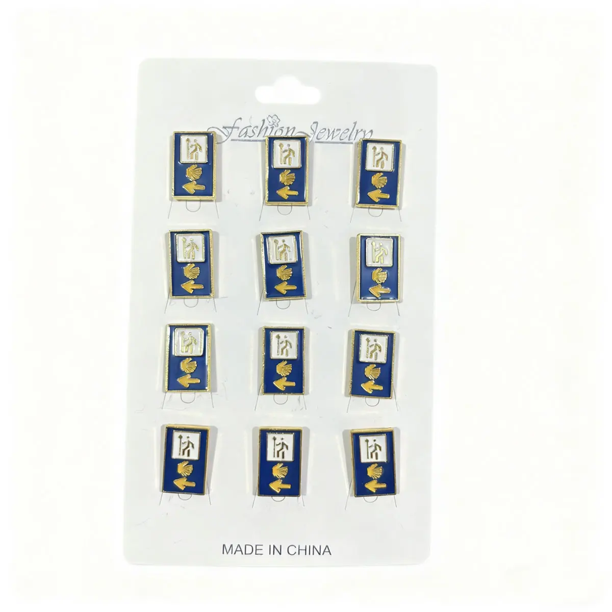 مجموعة مكونة من 12 قطعة من دبابيس سانتياغو الملونة والأسكالوب المتقاطعة وإكسسوارات فساتين الكنيسة والشارات #6