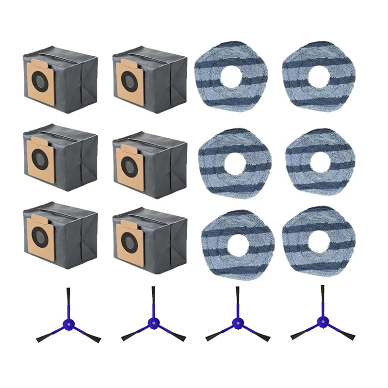 

Vacuum Replacement Parts For Eufy X10 Pro Omni Robot Vacuum Cleaner Side Brushes With Bristles Dust Bags Mop Pads