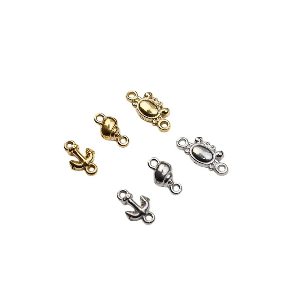 10pcs Stainless Steel Fashion Jewelry Accessory Sea Motif Connector Charms DIY Handcraft Vacuum Plate Waterproof Antiallergic