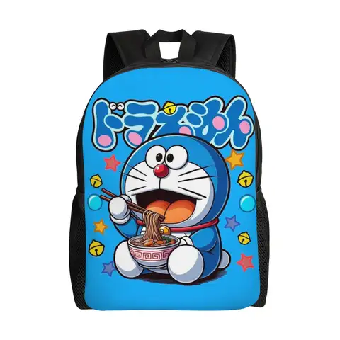 Back to school season Light The blue cat eating noodles Knapsack Doraemon Ladies Backpack