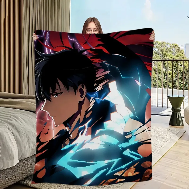 

Anime Solo Leveling Blanket Creative Peripheral Warmth for Boys Children Bedroom Nap Single Person Blanket Decoration Supplies