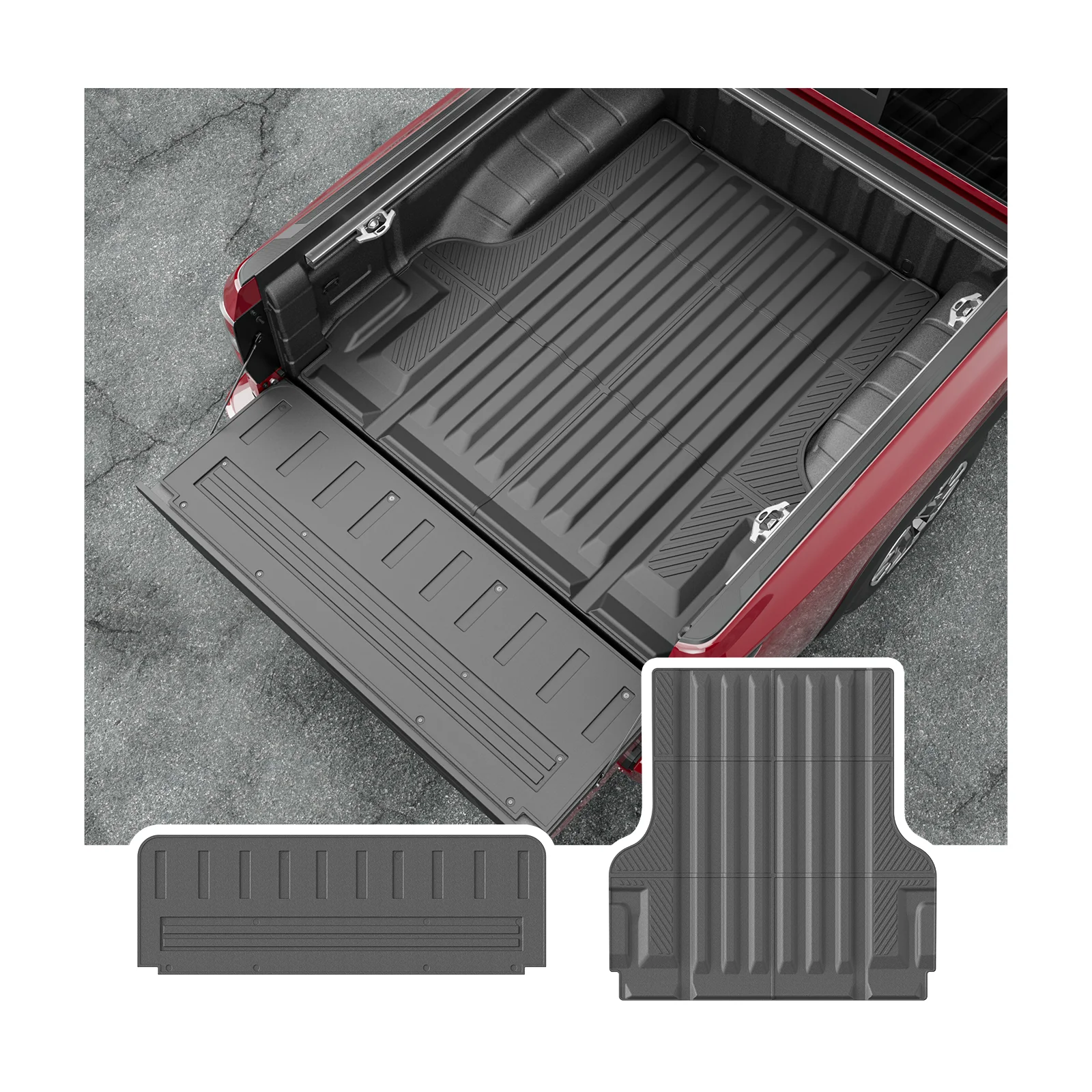Stripe Style Tailgate Mat Truck Bed Mat Compatible With 2022-2025  Frontier TPE Tailgate Liner