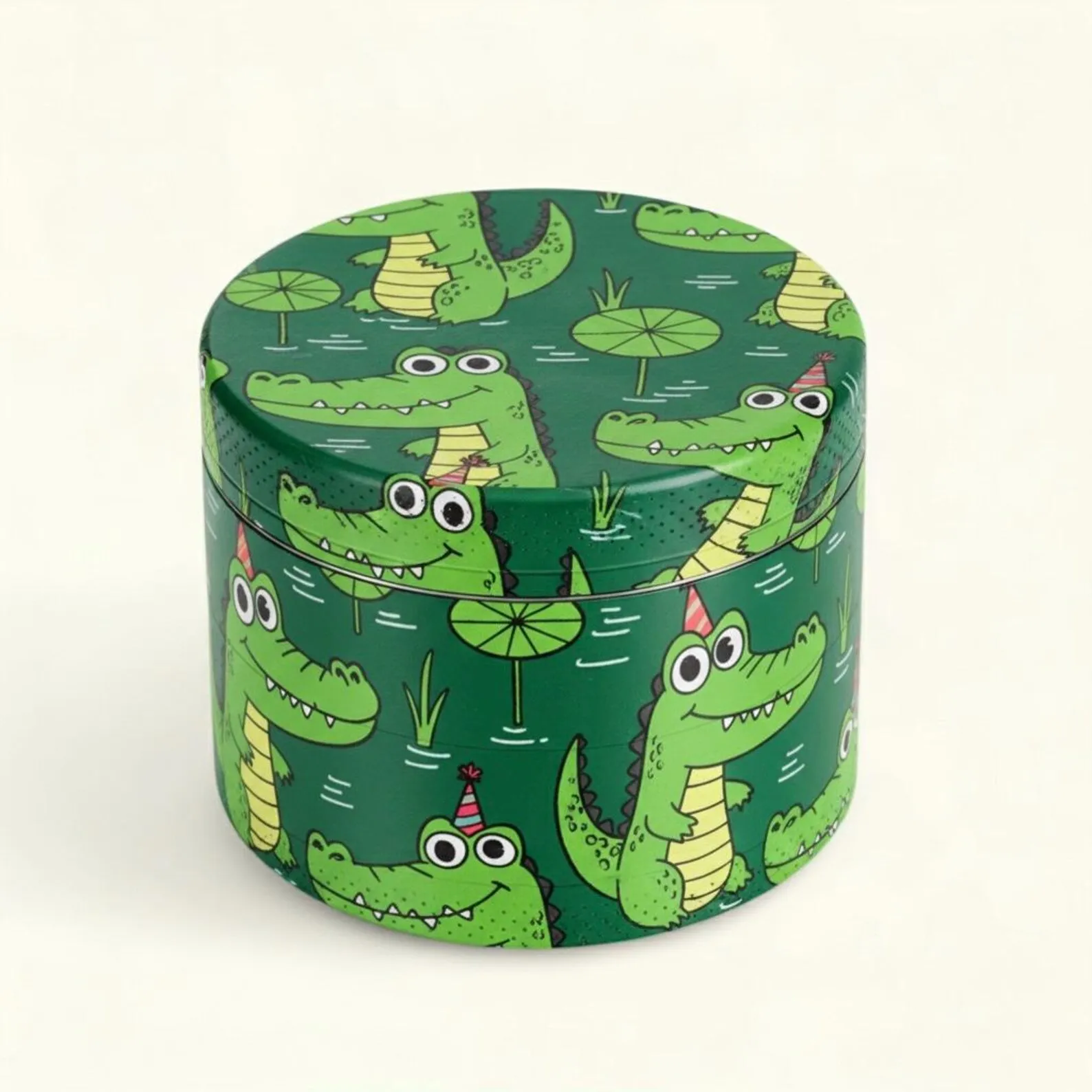 Penggiling Herbal Logam Buaya 2 inci/50mm Aksesoris Merokok