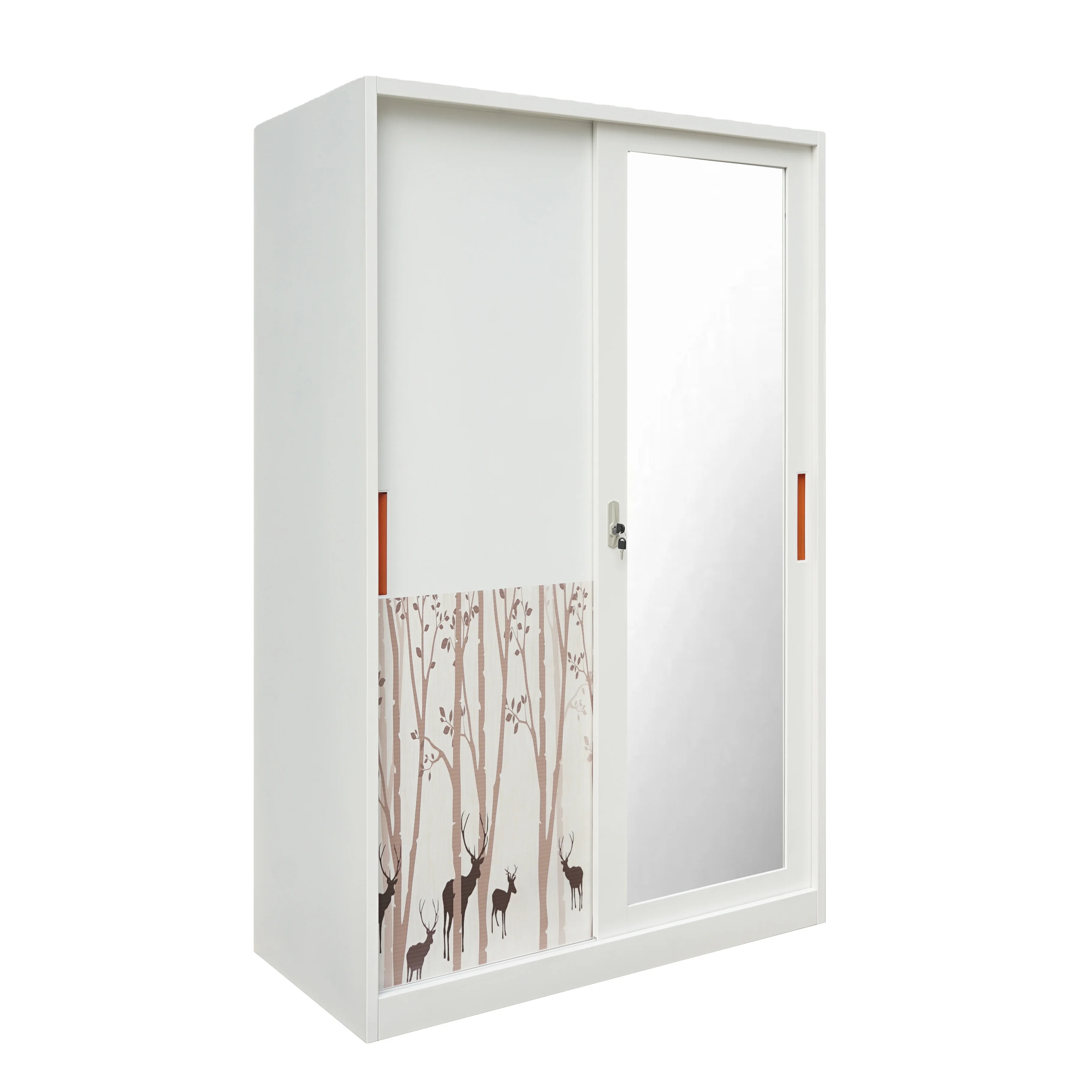 for Guangzhou Hot Factory Price Home Bedroom Use Flower Print Steel Storage Wardrobe with Drawers