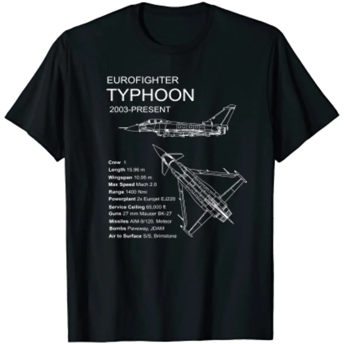 Eurofighter Typhoon Jet Aeroplane Airplane Men T-Shirt Short Sleeve Casual Cotton O-Neck Shirts