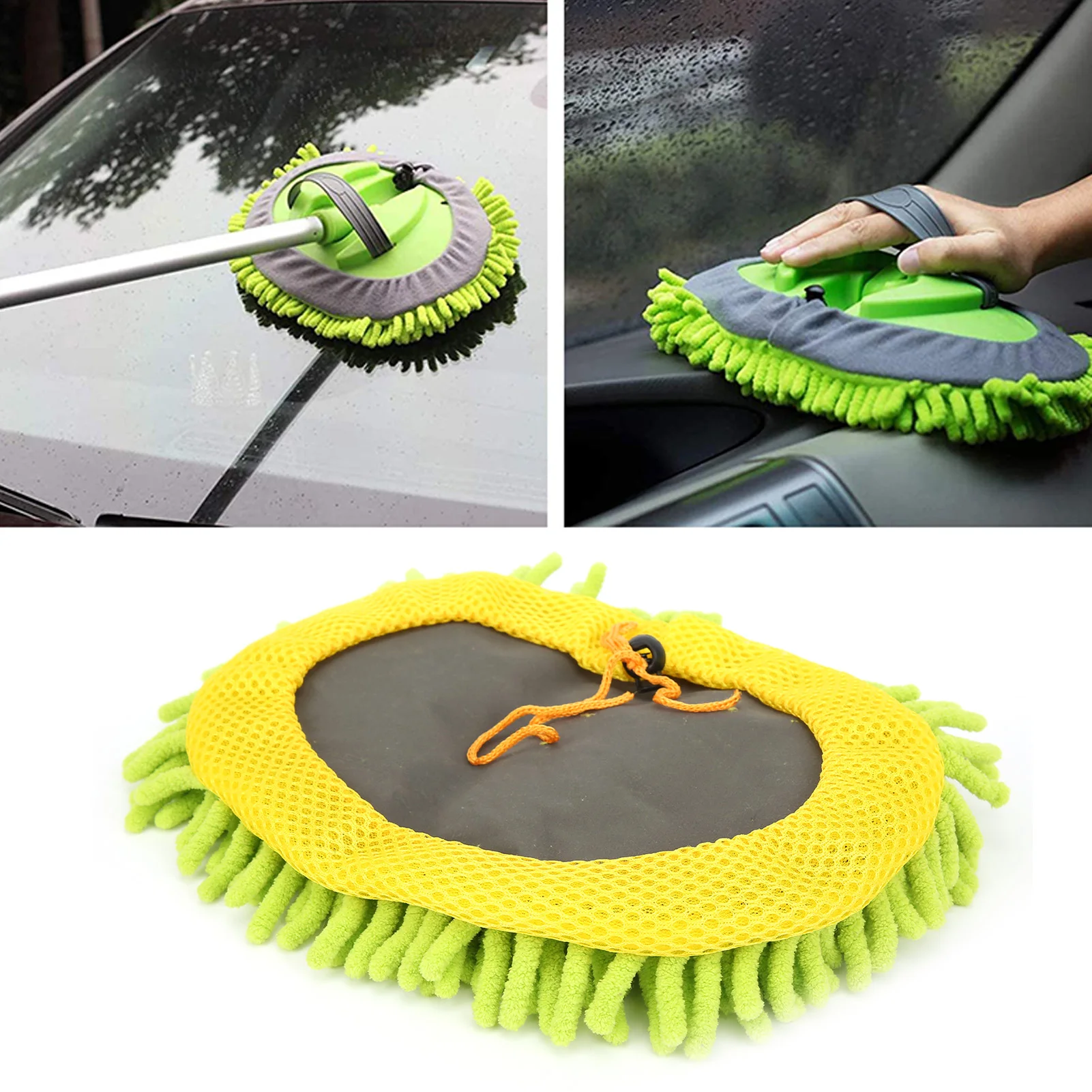 

Car Cleaning Brush Broom Green Chenille Super Absorbent Washing Tool for Vehicle Home Office Car Cleaning Brush Car Wash Duster