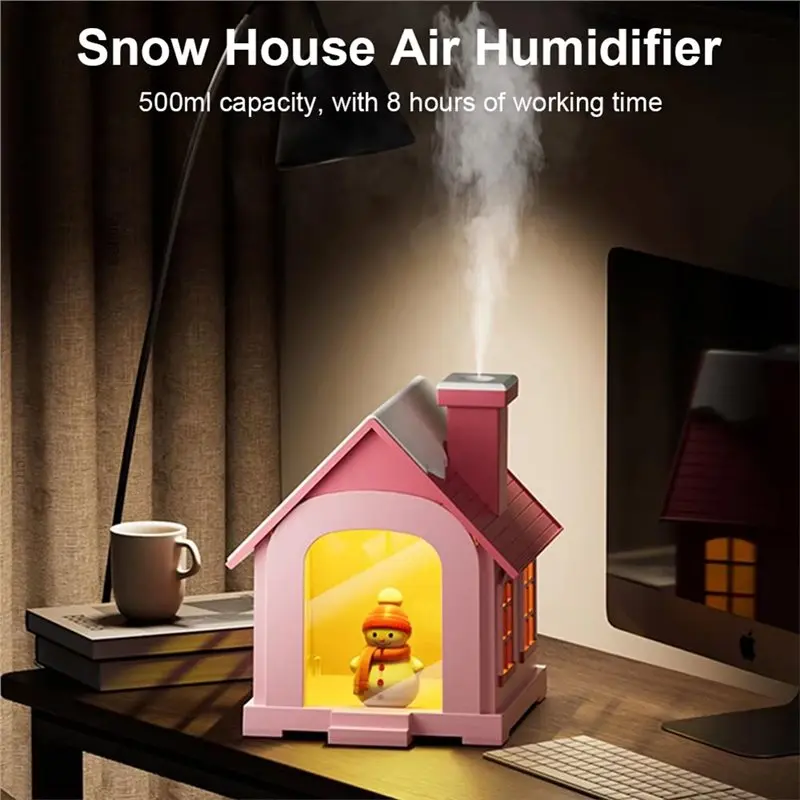 AC39-Air Humidifier 500Ml Small Home Humidifier Mist Maker Large Capacity Desktop USB Humidifier With LED Light For Bedroom P