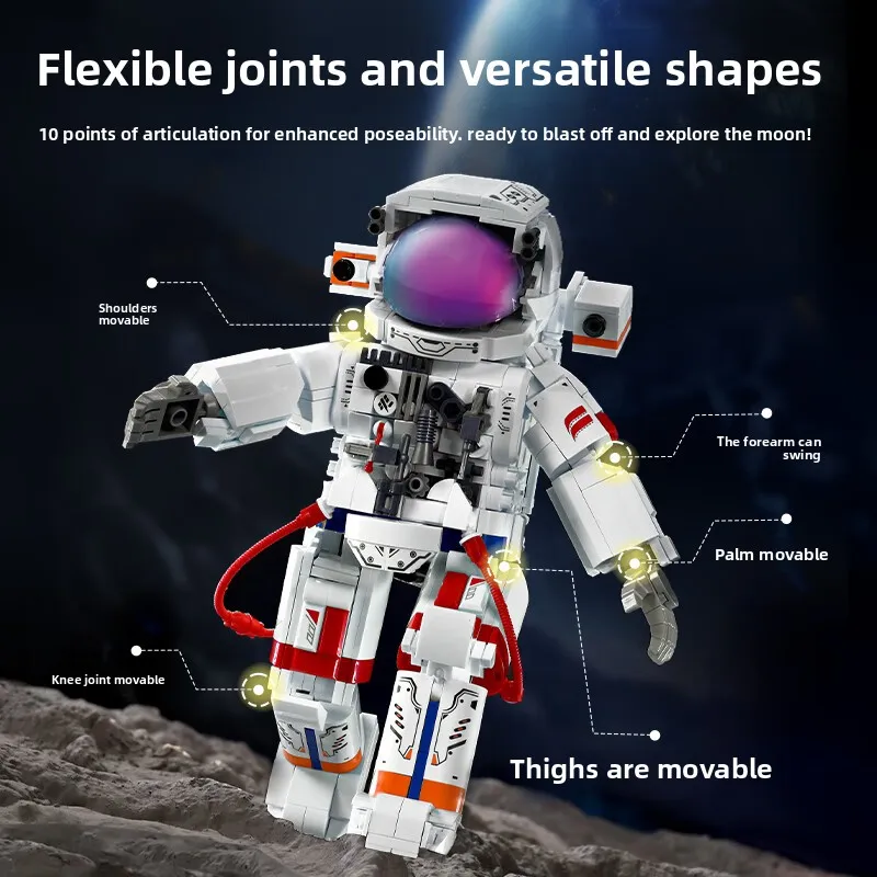 

Keeppley China Aerospace Co-branded Lunar Astronaut Space Model Building Blocks Assembly Ornament Great Gift for Boys' Birthdays