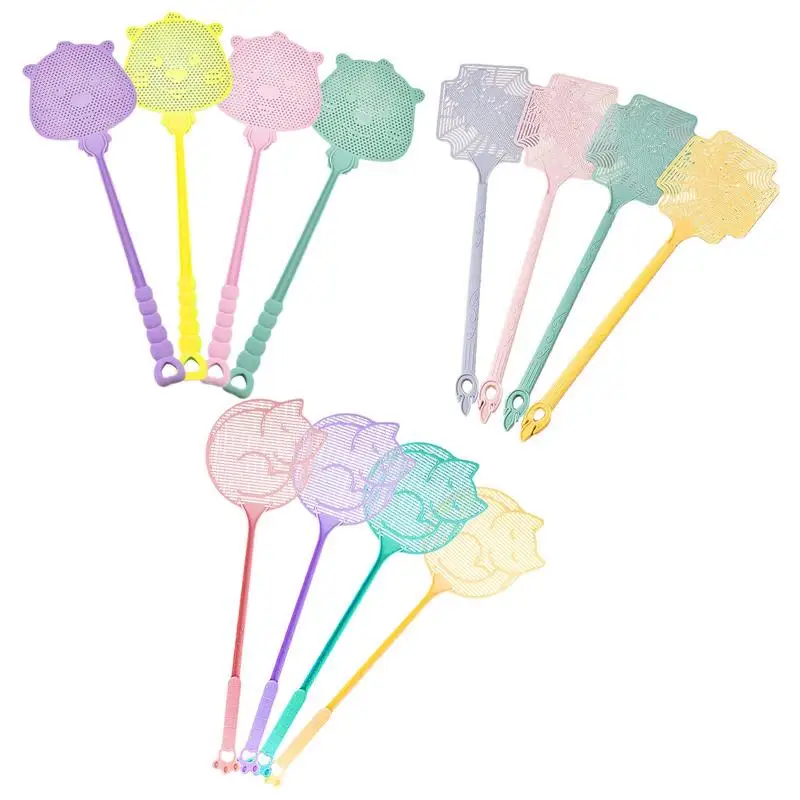 

4-pack Fly Swatter Colorful Long Handle Fly Swatters Thicken Fly Control Swatters For Indoor And Outdoor Home Garden Accessories