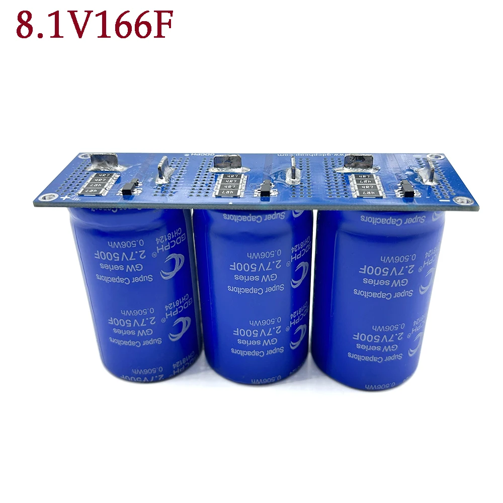 GDCPH 8.1V Series 166F 9V 166F Automotive Rectifier Module 2.7V 3V 500F 3Pcs Capacitors With Balance Protect Board Small Bank