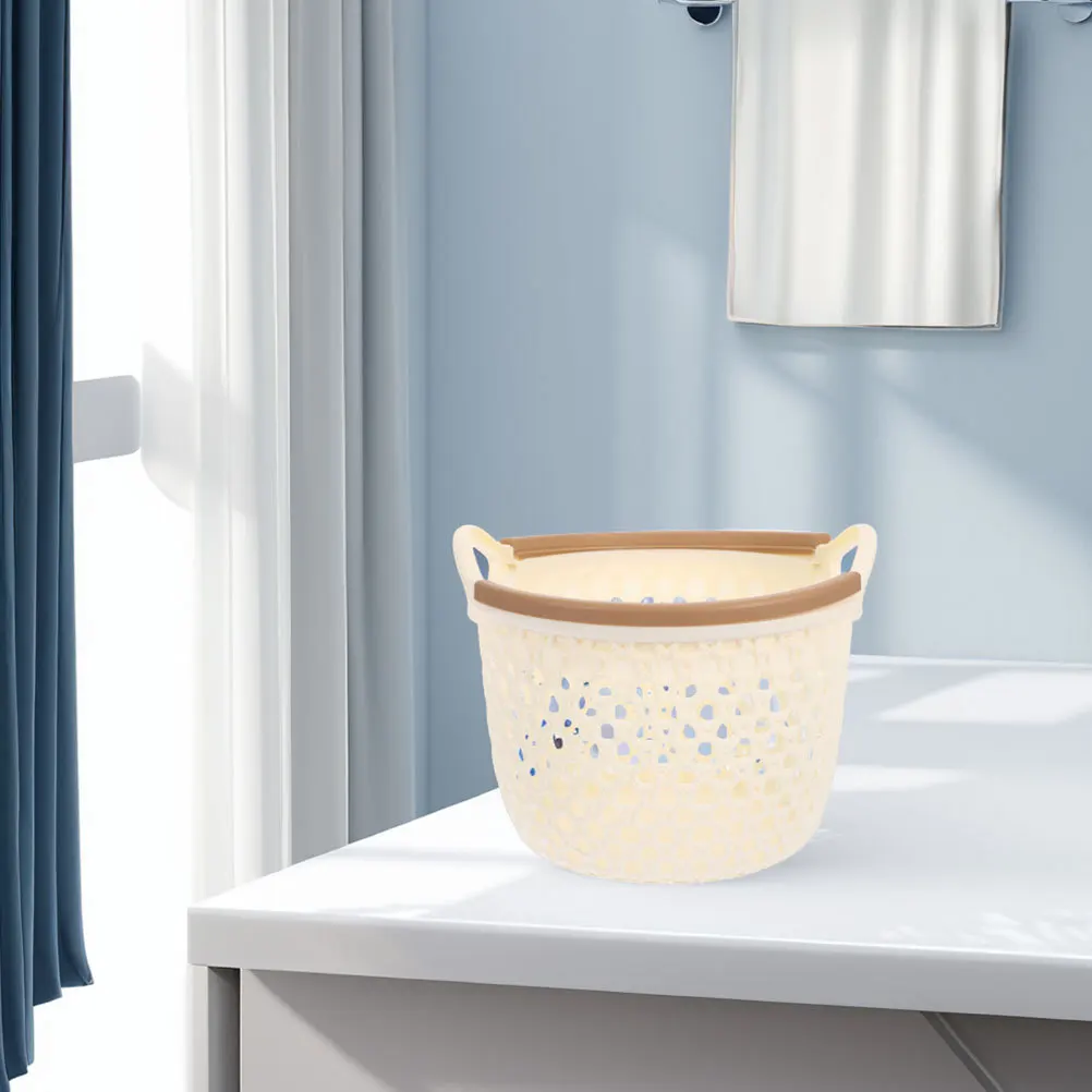 

Flexible Laundry Basket Portable Plastic Cloth Hamper Round Bin Large Capacity Waterproof Storage Organizer Handles Laundry