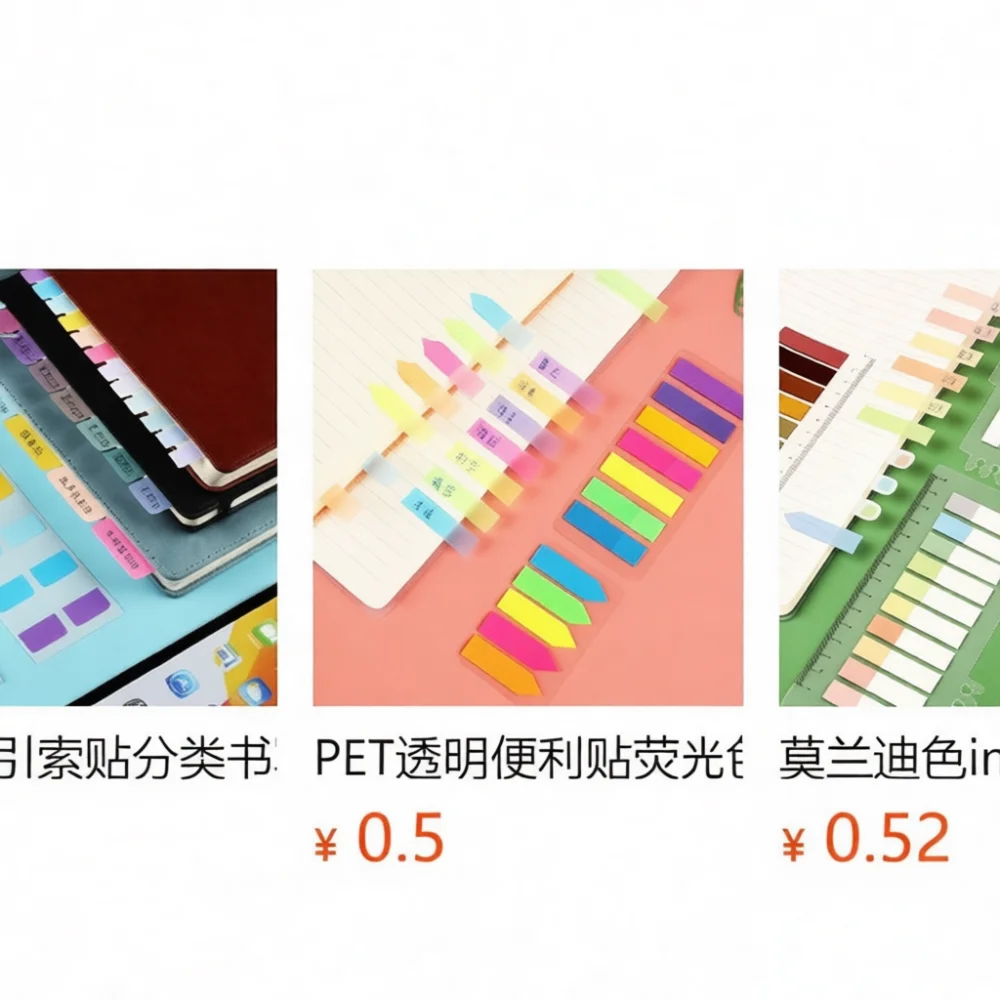 Waterproof Transparent PET Sticky Notes Colorful Index Tabs Arrow Labels Self Adhesive Page Markers For Notes Stationery