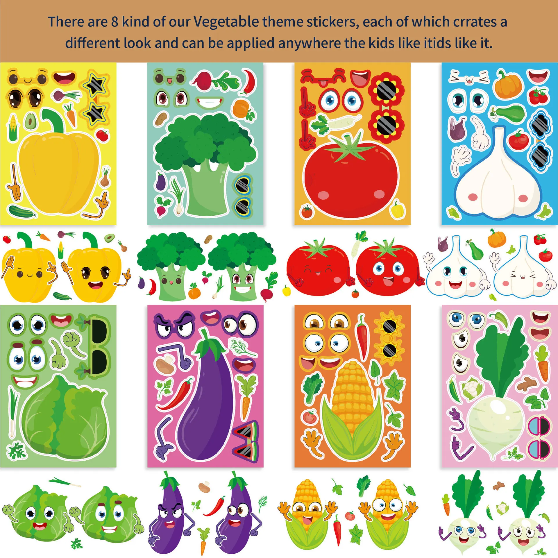 16 arkuszy Naklejek do samodzi – Art And Craft Vegetable recenzja i cena