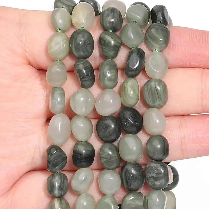 Natural Stone Green Rutilated Quartz 8-10mm Irregular Charms Spacer Bead For DIY Jewelry Design Bracelets Necklaces Wholesale