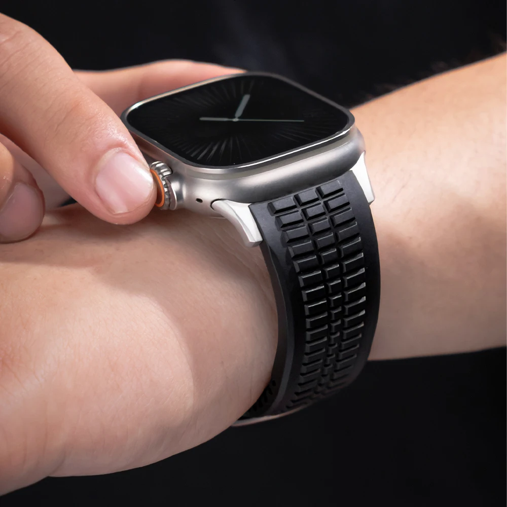 سوار سيليكون رياضي لساعة أبل الترا 3/2 49 مللي متر 46 مللي متر 45 مللي متر 44 مللي متر سوار معدني فاخر لسلسلة iWatch 11 10 9 8 7 Se حزام