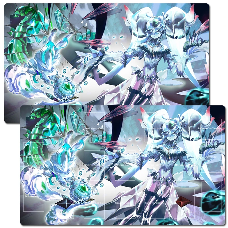 

YuGiOh Icejade Aegirine TCG CCG Playmat Trading Card Game Mat Table Desk Gaming Play Mat Mouse Pad 60x35cm Free Bag
