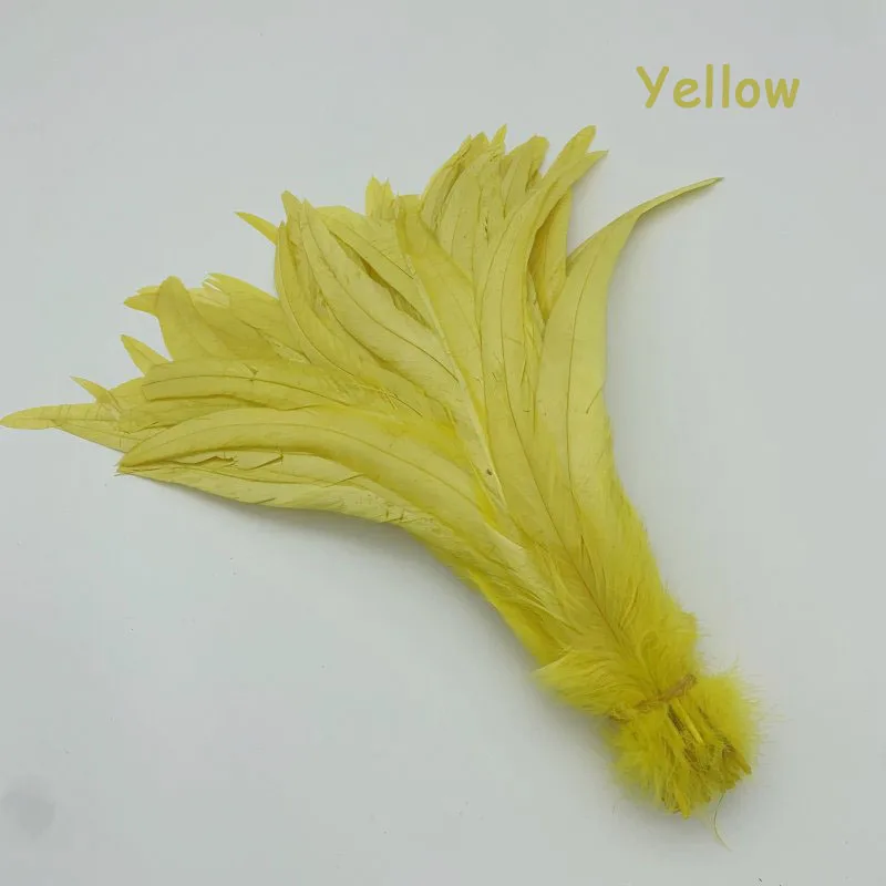 60 piume di gallo gialle, 30,5-35,6 cm, naturali, lunghe piume di coda di gallo, per fai da te, feste in maschera e decorazioni in costume (giallo dorato