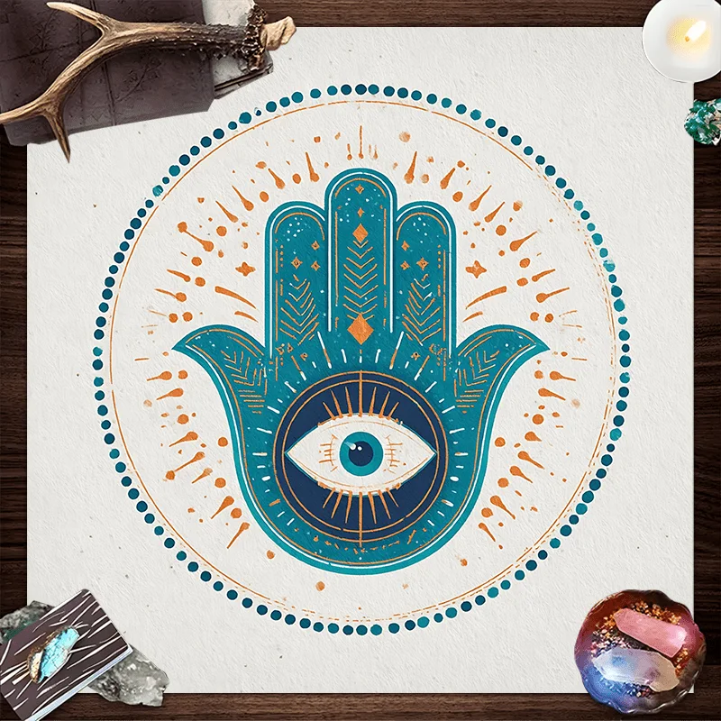 Evil Eye Hand Symbol Boho Spiritual Protection Tarot Witchy Bohemian Wall Art Print Poster Decor 50X50cm