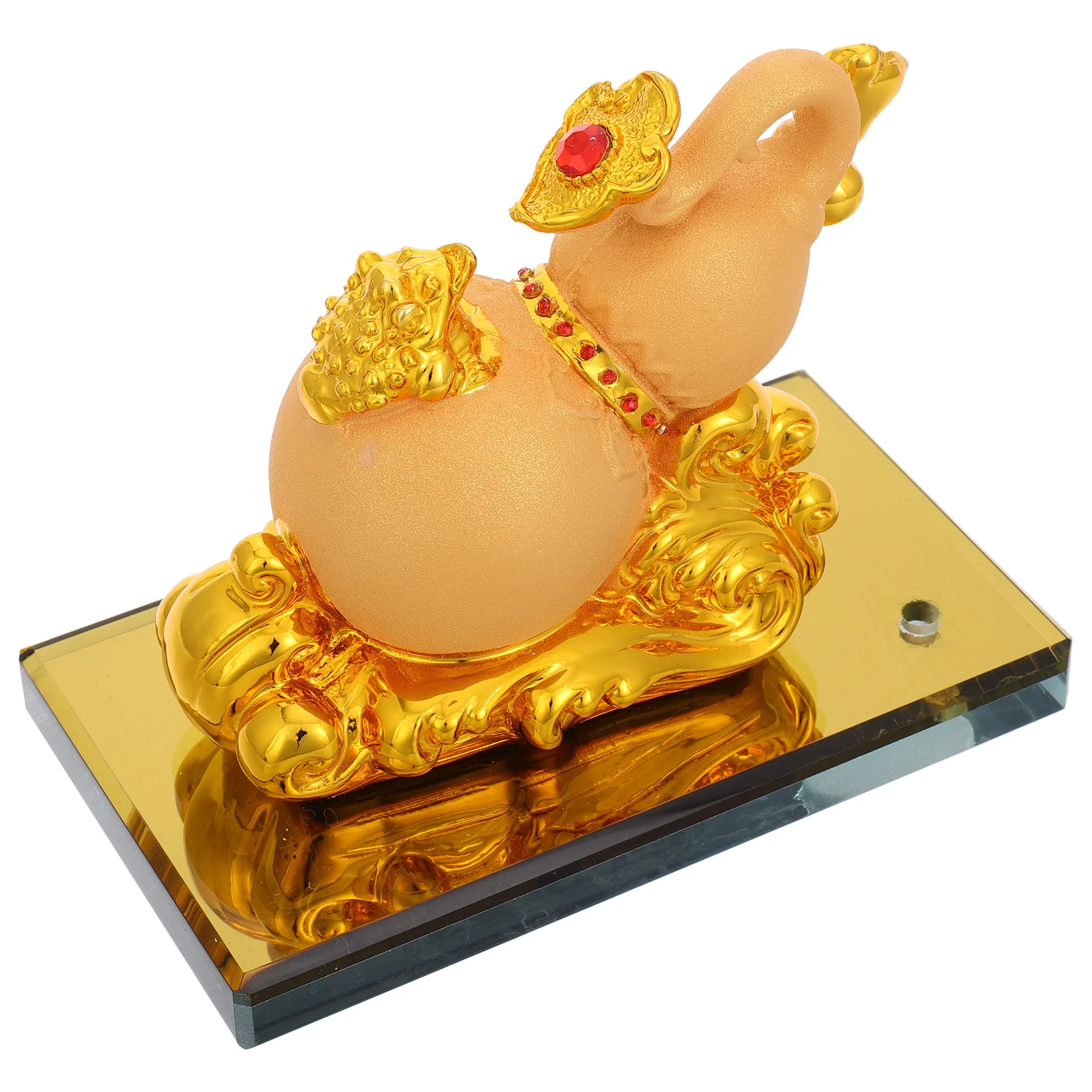 

Golden Retro Gourd Car Air Freshener Ornament Good Luck Decoration Creative Resin Statue for Home Car