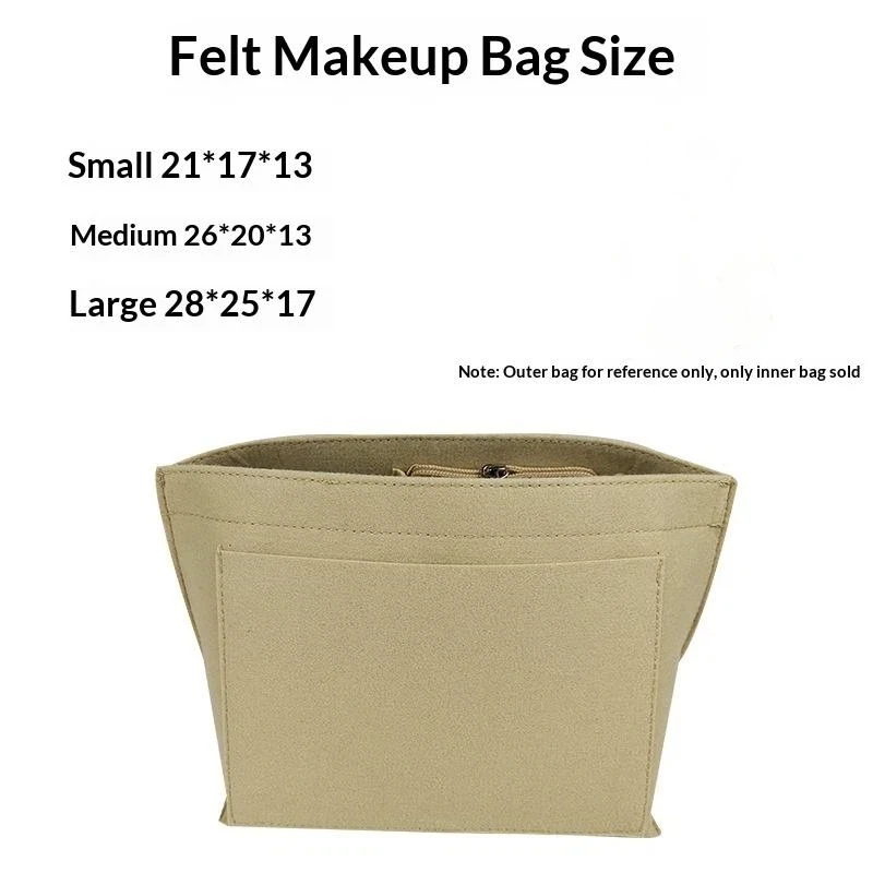 Filzeinlage für Handtaschen, Filzstoff-Kosmetiktasche, tragbarer Taschen-Organizer in Knödel-Form für Reisen – Detail 4