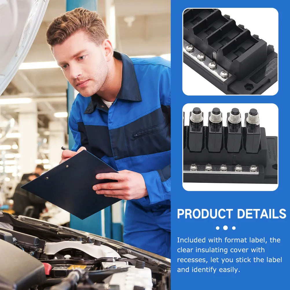 

1Set Heavy Duty Circuit Breaker Box for Car 100A Max Current 6 Circuit 30A Per Branch Aluminum ABS Shell Overload Protection