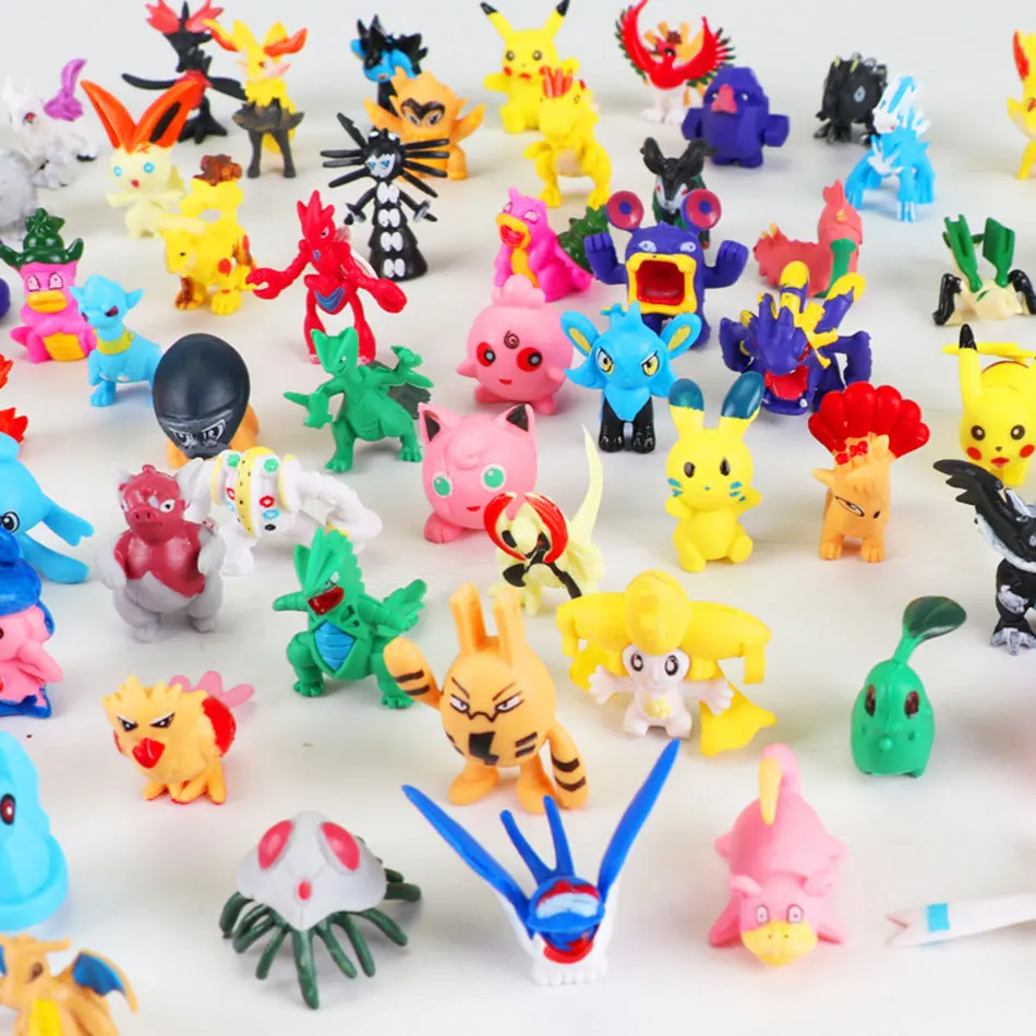 24-144Pcs Different Style Pokemon Anime Figure Pikachu Action Model 2-3CM Not Repeating Mini Model Doll Toy Kids Christmas Gifts