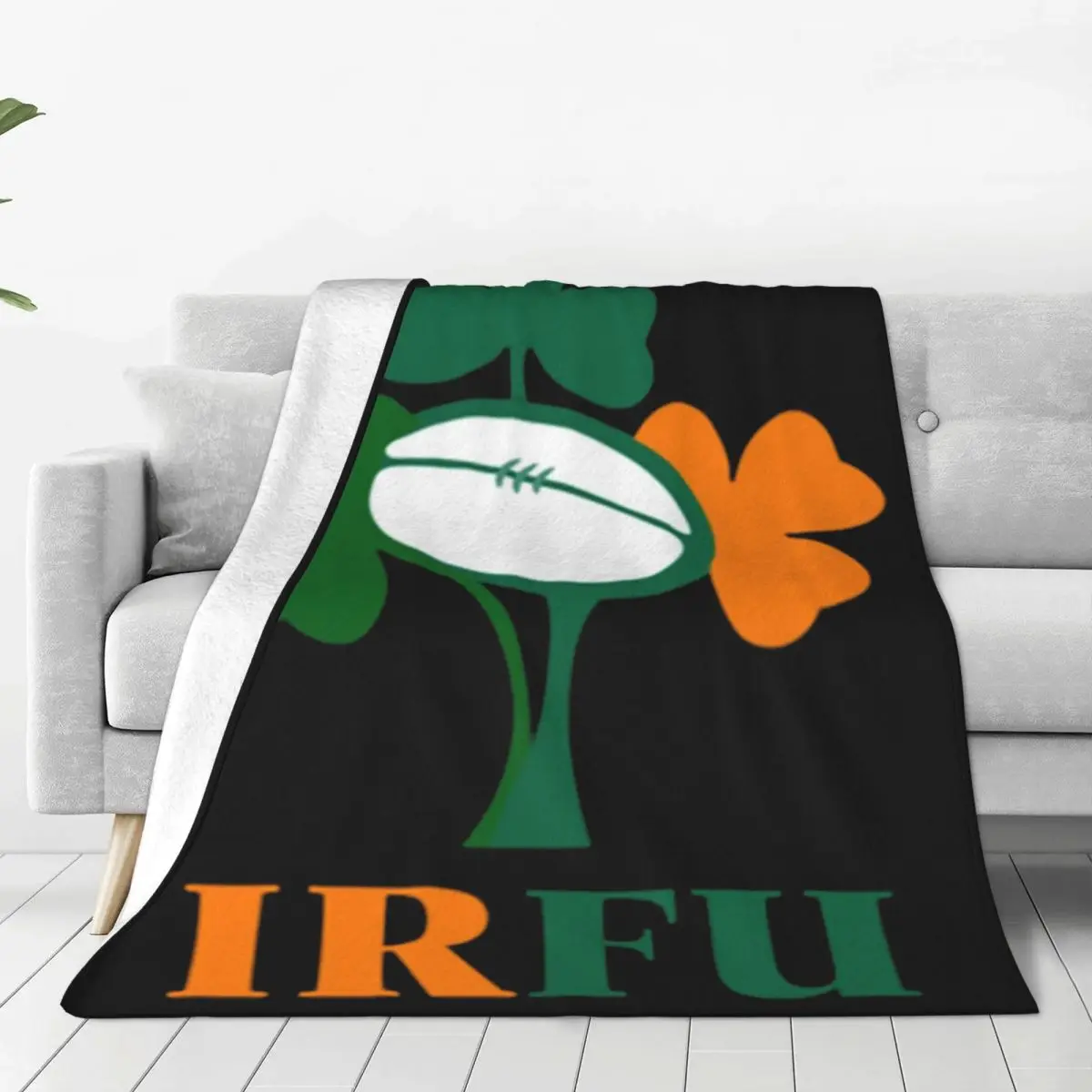 Ireland Rugby Team Blankets Fleece Breathable Sofa Throw Blankets For Home Bedroom Travel Throws Bedspread Quilt