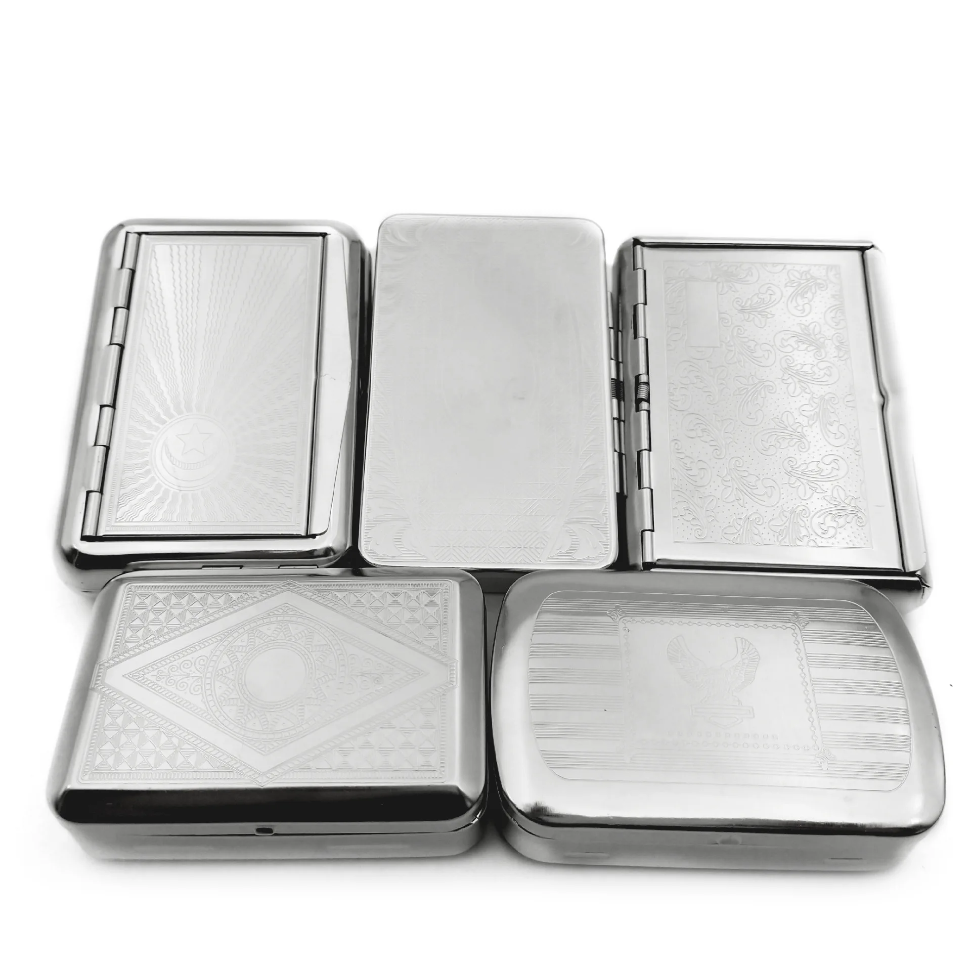 Portable Metal Cigarette Case Stainless Steel Tobacco Box Humidor Hand-rolled Tobacco Box