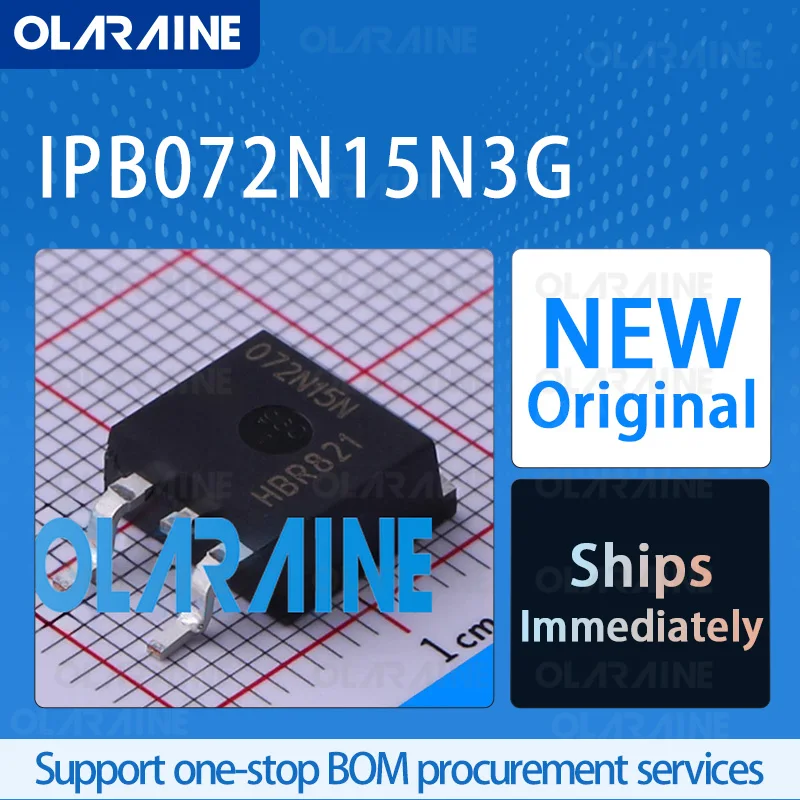 

1/5/10PCS IPB072N15N3G D2PAK-3 (TO-263-3) original ic chip MOSFET RoHS N-Channel 1 Channel Vds-150 V Id-100 A