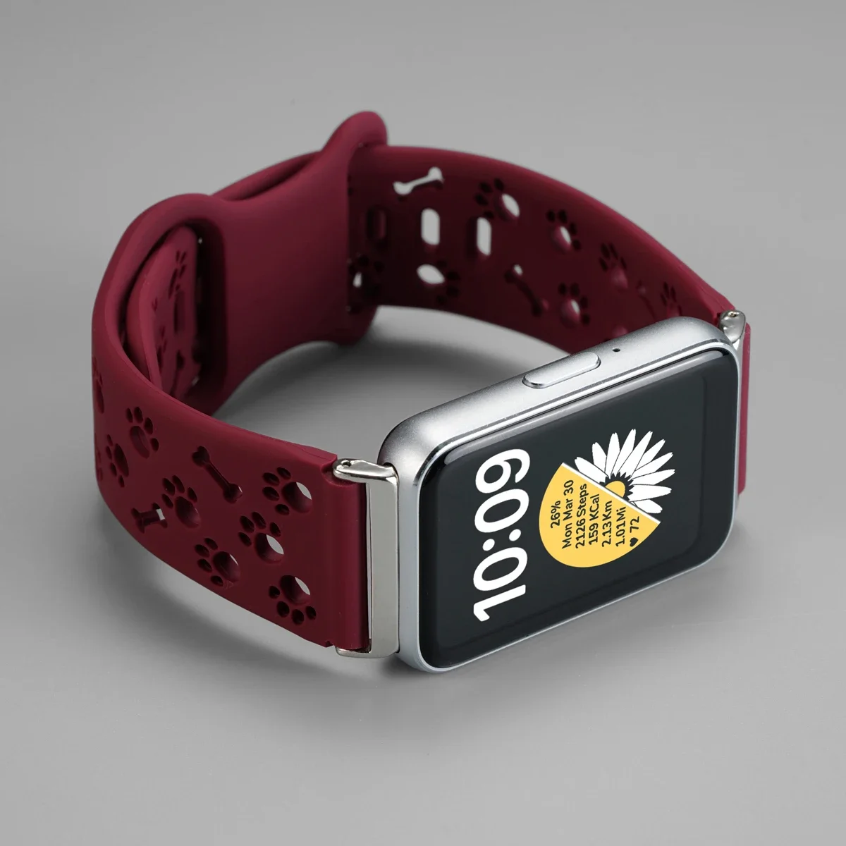Ausgehöhltes Hundepfoten-Silikonarmband für Samsung Galaxy Fit 3 Verstellbares Sport-Armband für Galaxy Fit 3 Damen-Armband – Detail 15