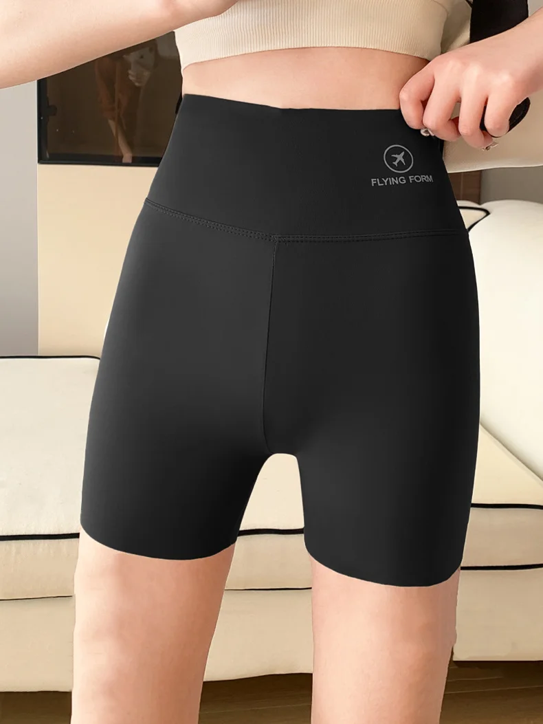 Summer Airplane Standard Five Quarter Pants, Ice Silk Safety Pants, Suitable for yoga Casual Tight Leggings, Summer Thin Abdomen