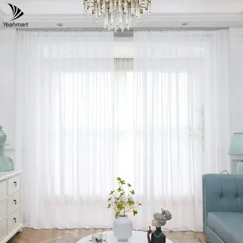 단단한 흰색 원사 커튼 창 Tulle 커튼 거실 부엌 현대 창 처리 Voile 커튼 Cortains Best5 단단한 흰색 원사 커튼 창 Tulle 커튼 거실 부엌 현대 창 처리 Voile 커튼 Cortains Best5