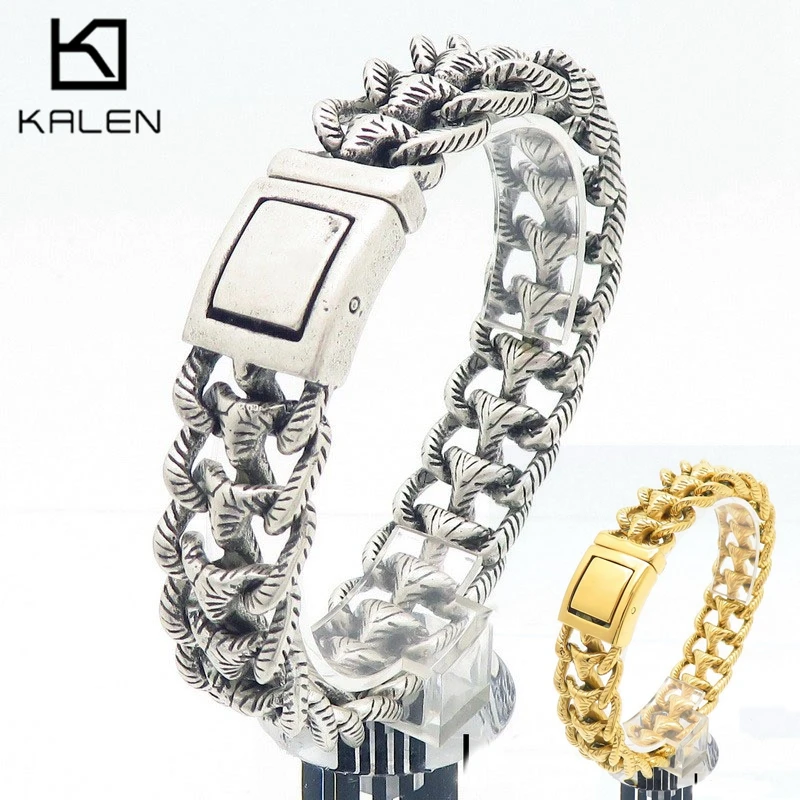 

Creative Stainless Steel Twisted Rope Knot Bracelet Bracelet for Men 18mm Vintage Charms Accessories Biker Party Jewelry Gift