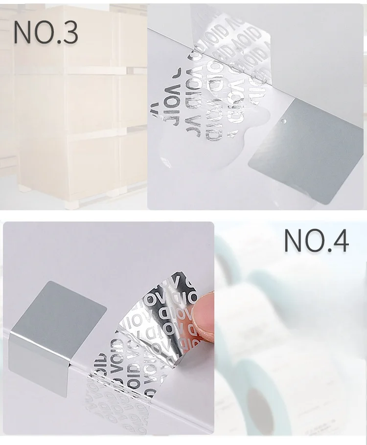 VOID Anti-counterfeiting Label Sticker Anti-tear Tamper-proof Silver Self-adhesive Printing Label Paper Need Ribbon