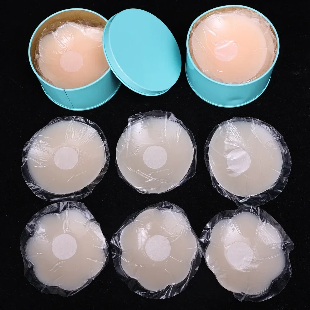 12pcs Silicone Nipple Stickers Anti-bump Nipple Stickers Breast Stickers Round Flower Shaped Breathable Invisible Areola Sticker