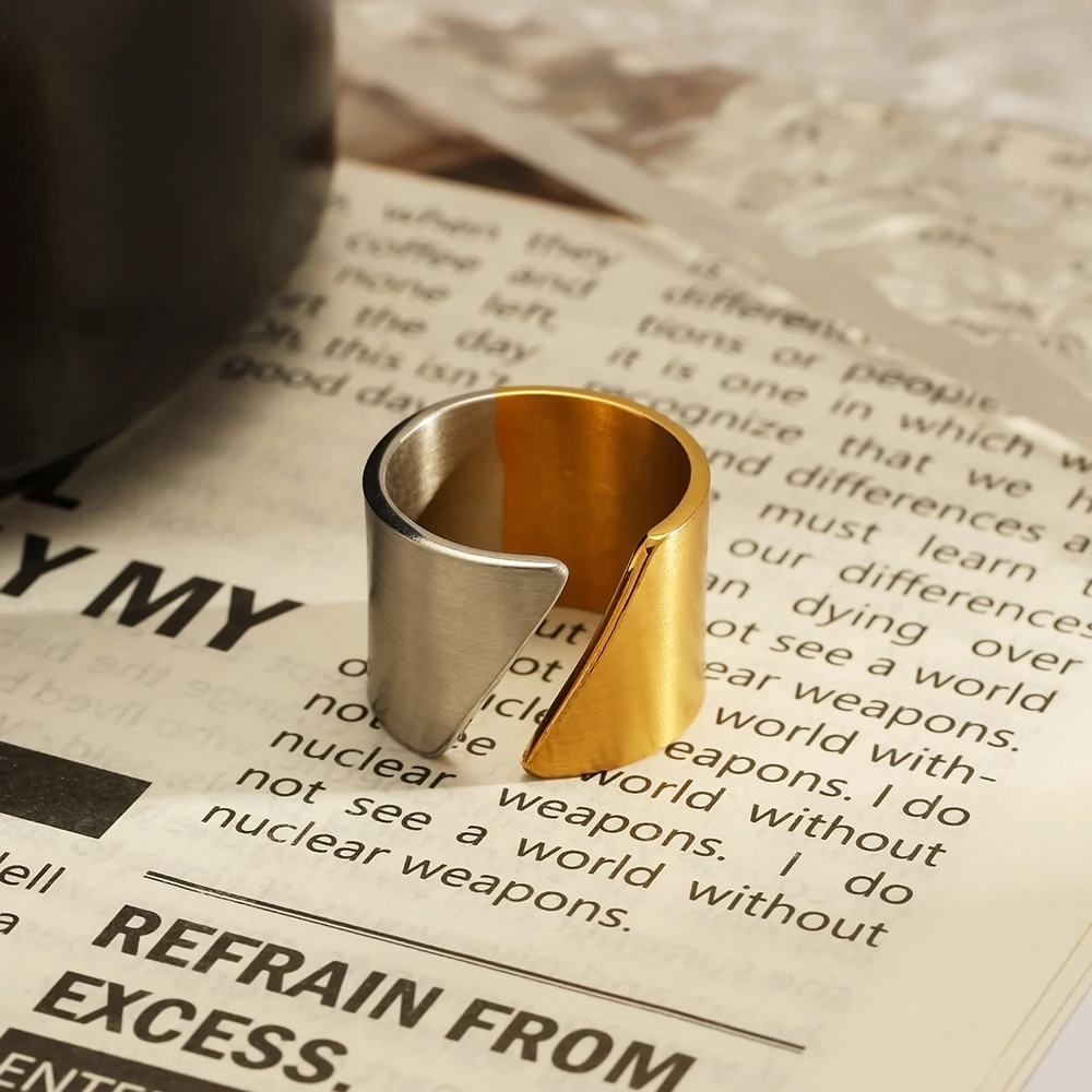 

MsKyra Stainless Steel Rings Plated 18k Gold Color Simple Crack Waterproof Daily Rings For Women Premium Gift