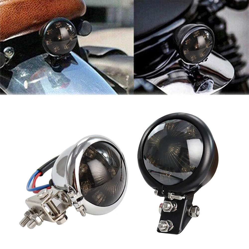 Motocicleta Universal Brake LED Tail Light, Smoke Lens Lâmpada traseira, 12V Taillight, Harley Sportster Cafe Racer, Bobber, Touring, Dyna